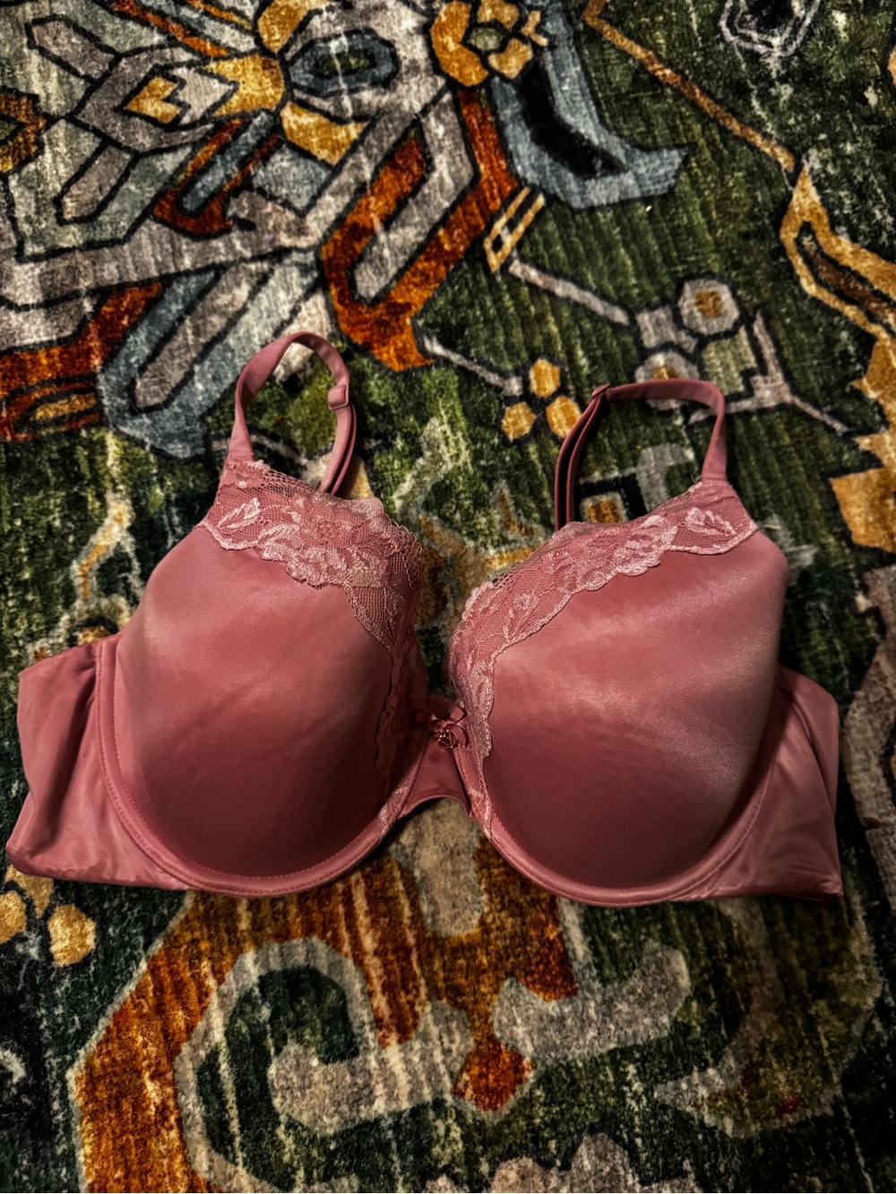 Victoria's Secret Dusty Rose Lace-Trim T-Shirt Bra